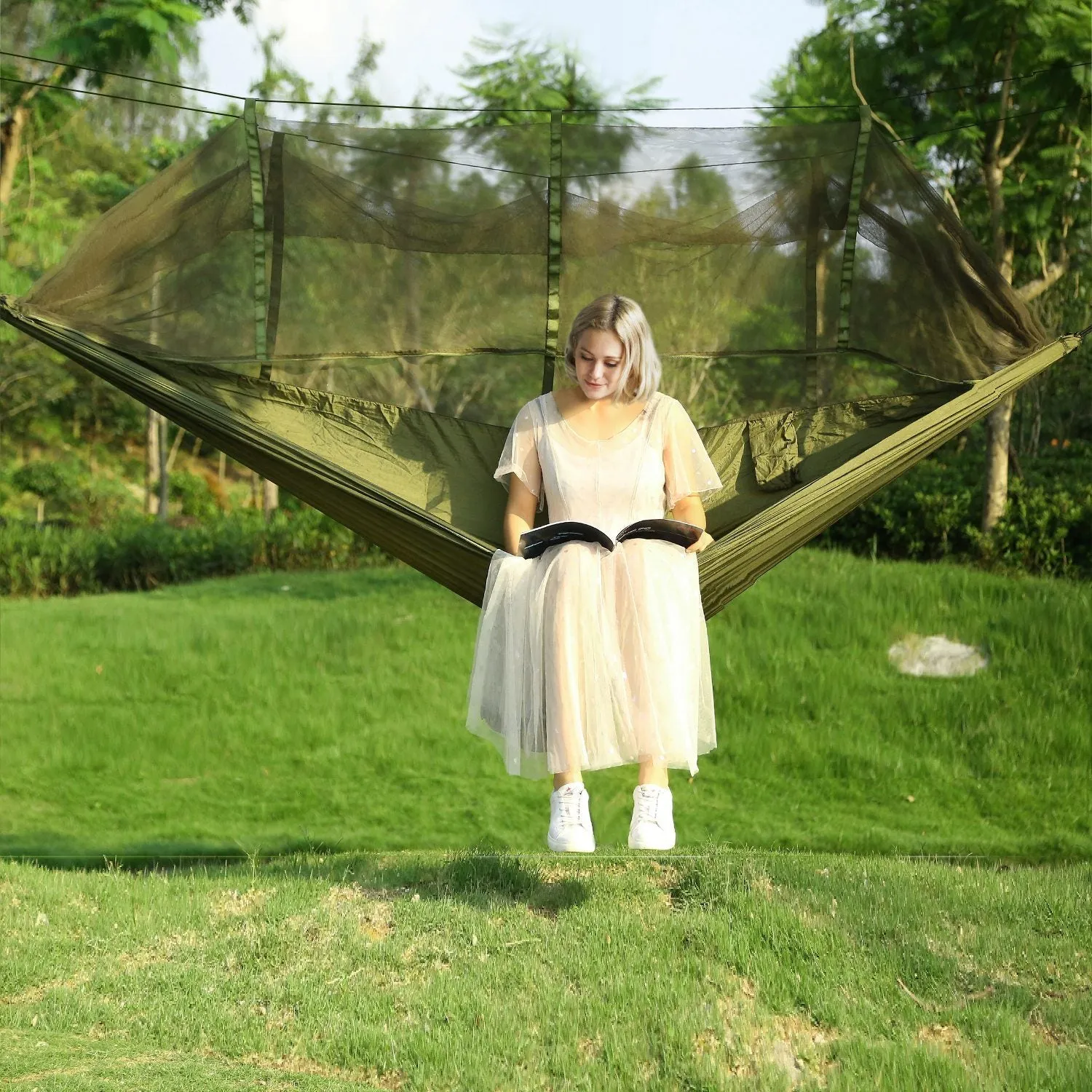 Hammock Portable Nylon Swing Hanging Bed