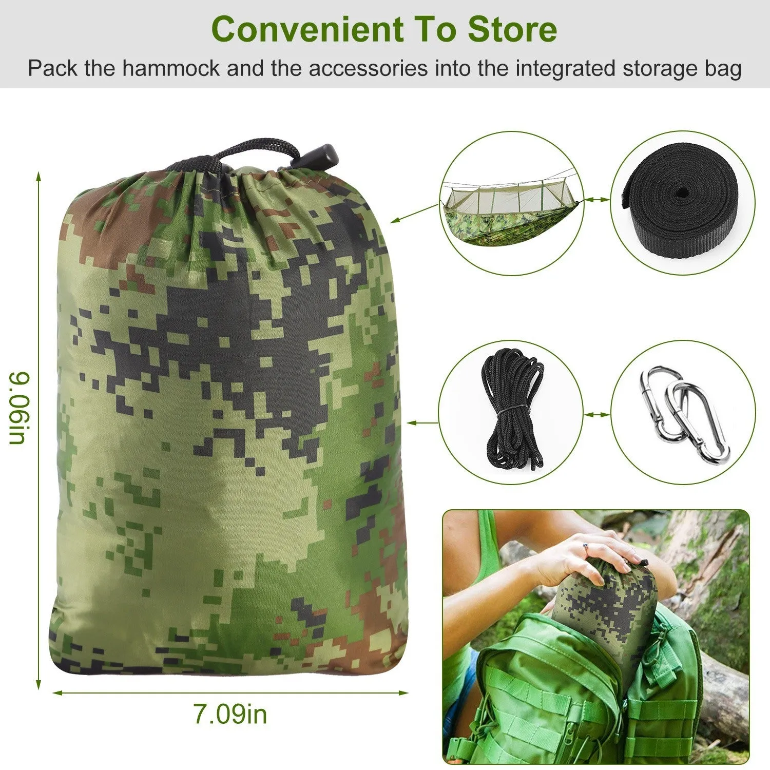 Hammock Portable Nylon Swing Hanging Bed
