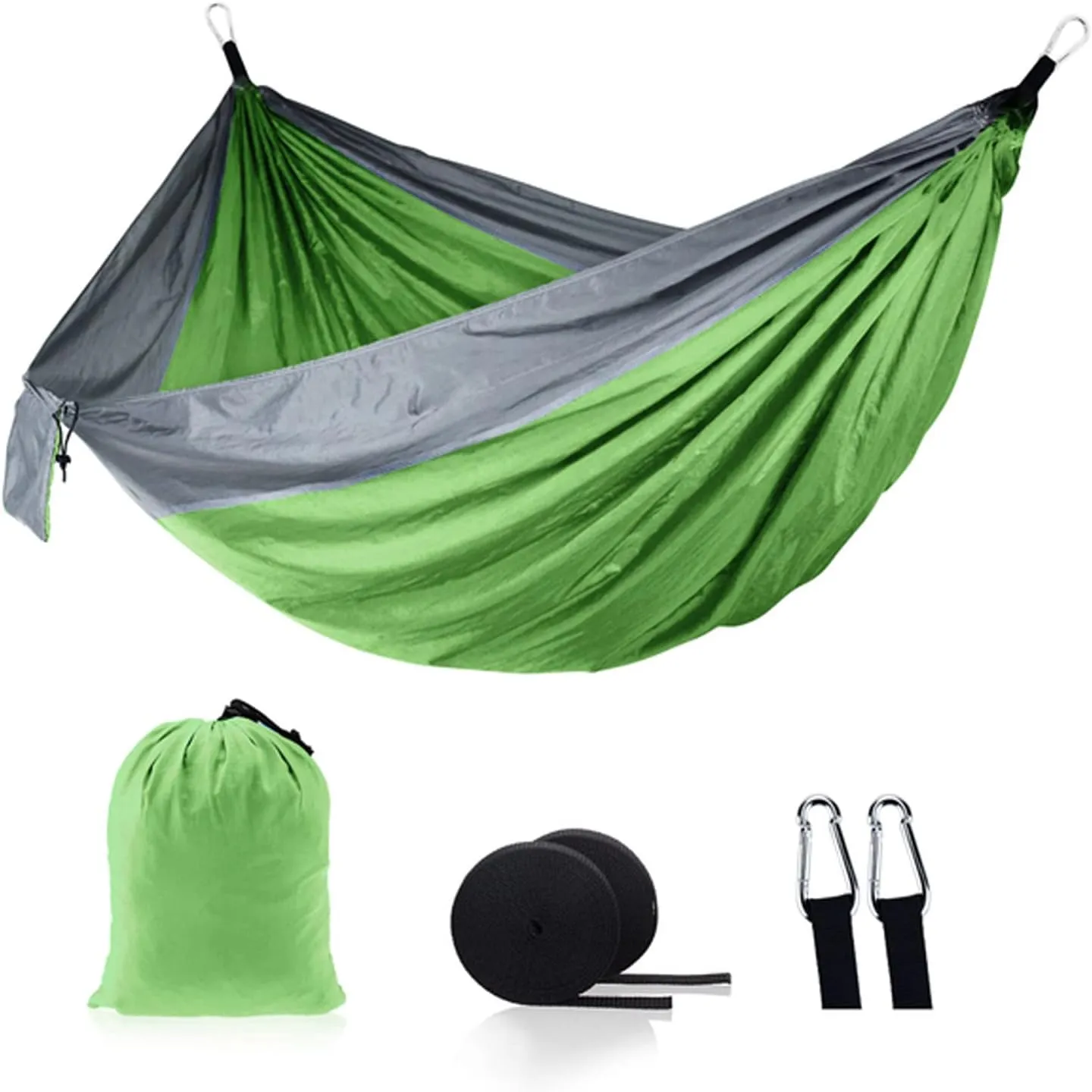 Hammocks Camping Hammock Anti-Tear Durable Hammock Double Portable Safety Parachute Hammock with 2 Tree Straps for Adventure Travel Kit Outdoor Hammock