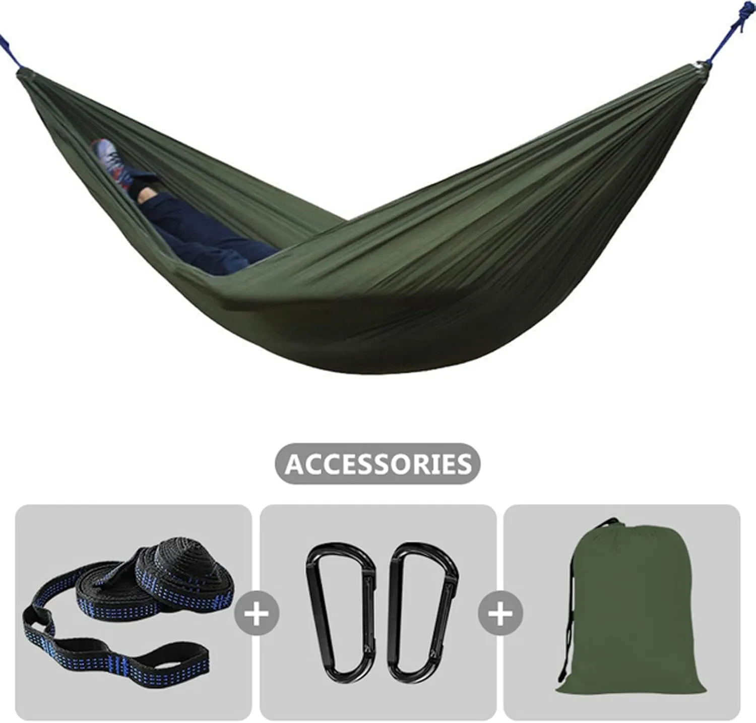 Hammocks Camping Hammock Breathable Parachute Hammock Swing with Tree Belt 210T Nylon Hammock for Survival Travel Outdoor Outdoor Hammock