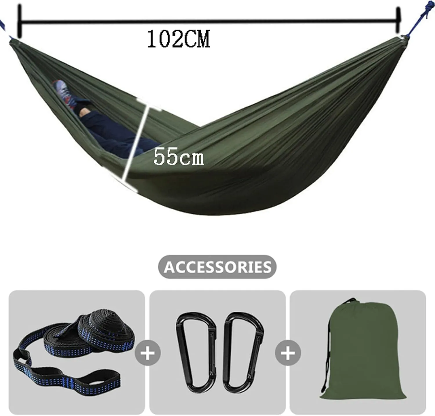 Hammocks Camping Hammock Breathable Parachute Hammock Swing with Tree Belt 210T Nylon Hammock for Survival Travel Outdoor Outdoor Hammock