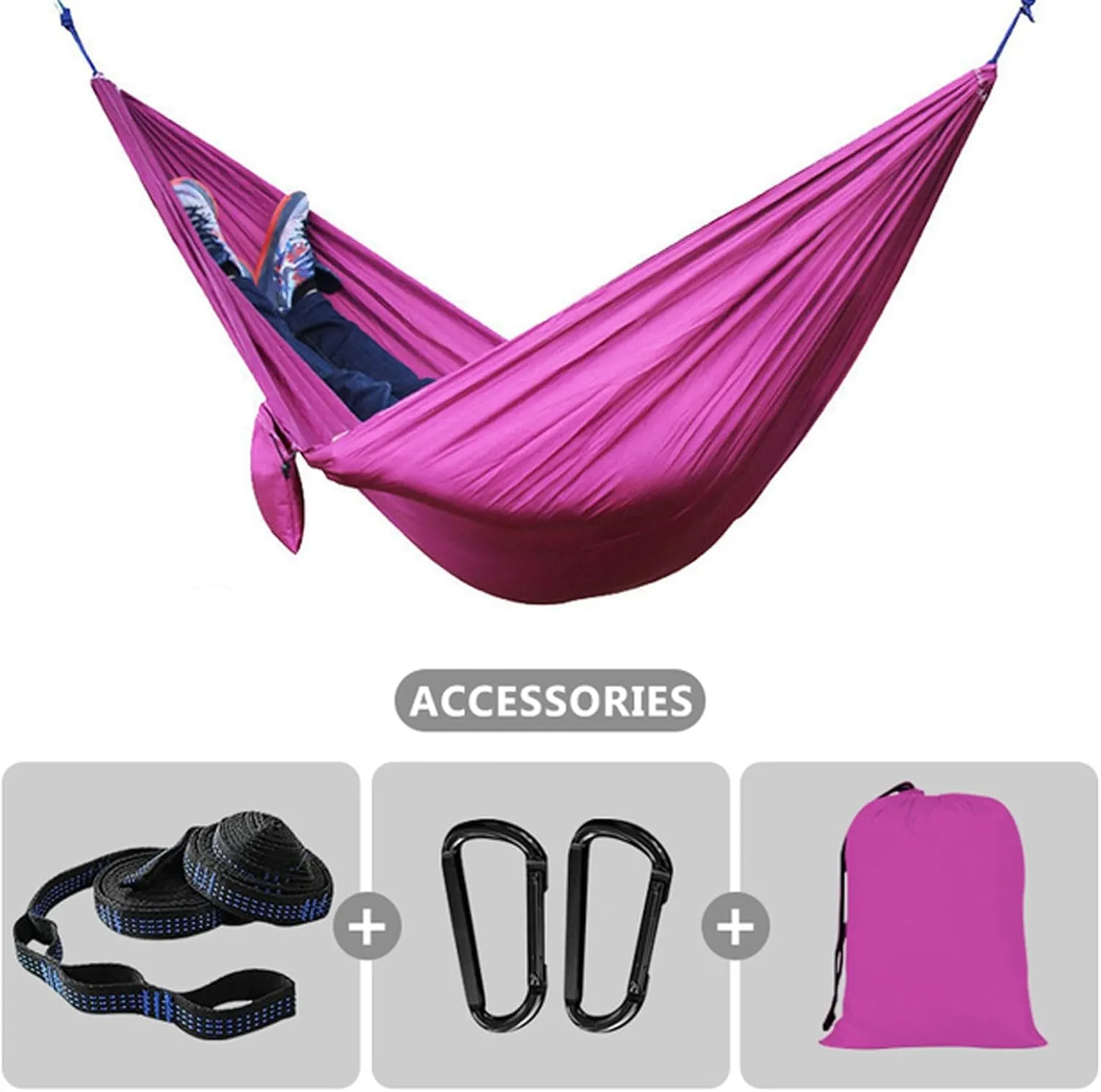 Hammocks Camping Hammock Breathable Parachute Hammock Swing with Tree Belt 210T Nylon Hammock for Survival Travel Outdoor Outdoor Hammock