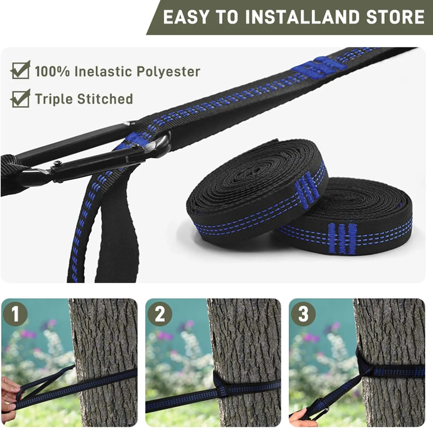 Hammocks Hammock 260x140cm Camping Hammock Ultralight Hammock Double Hanging Sleeping Bed Swing with Tree Straps for Survival Hiking Patio Outdoor Hammock, Bblue