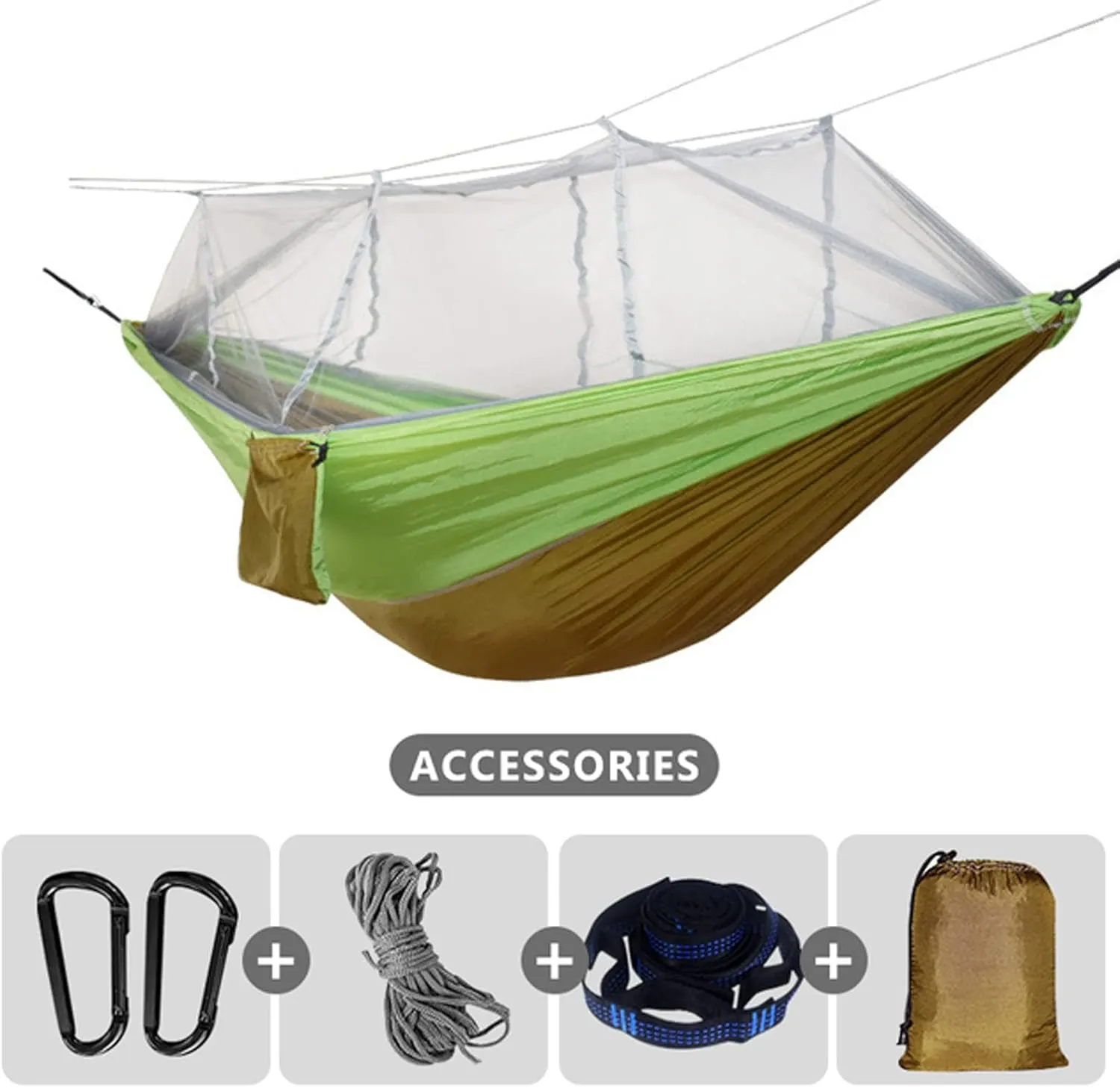 Hammocks Hammock 260x140cm Camping Hammock Ultralight Hammock Double Hanging Sleeping Bed Swing with Tree Straps for Survival Hiking Patio Outdoor Hammock