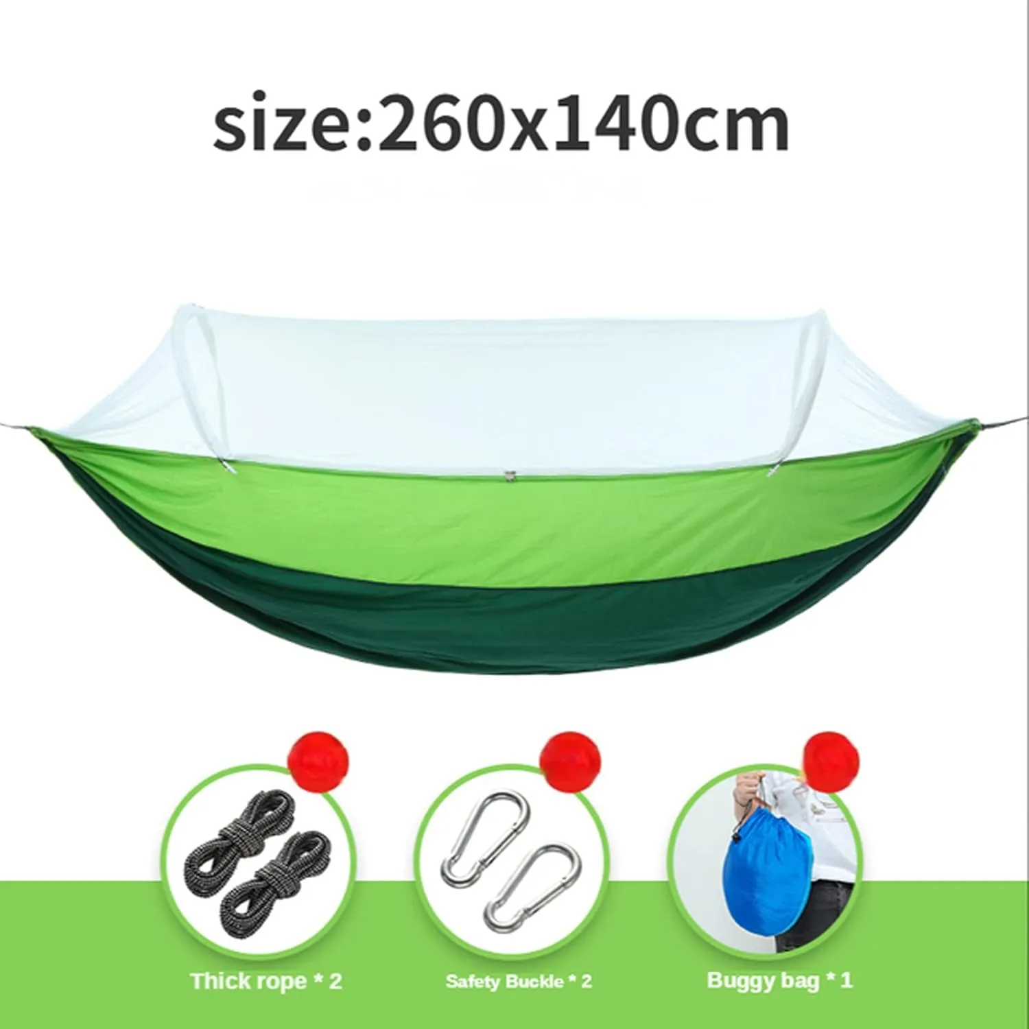 Hammocks Hammock Portable Camping Hammock with Mosquito Net Double & Single Hammock Nylon Hammock for Outdoor Indoor Patio Hiking Beach Hammocks for Outside