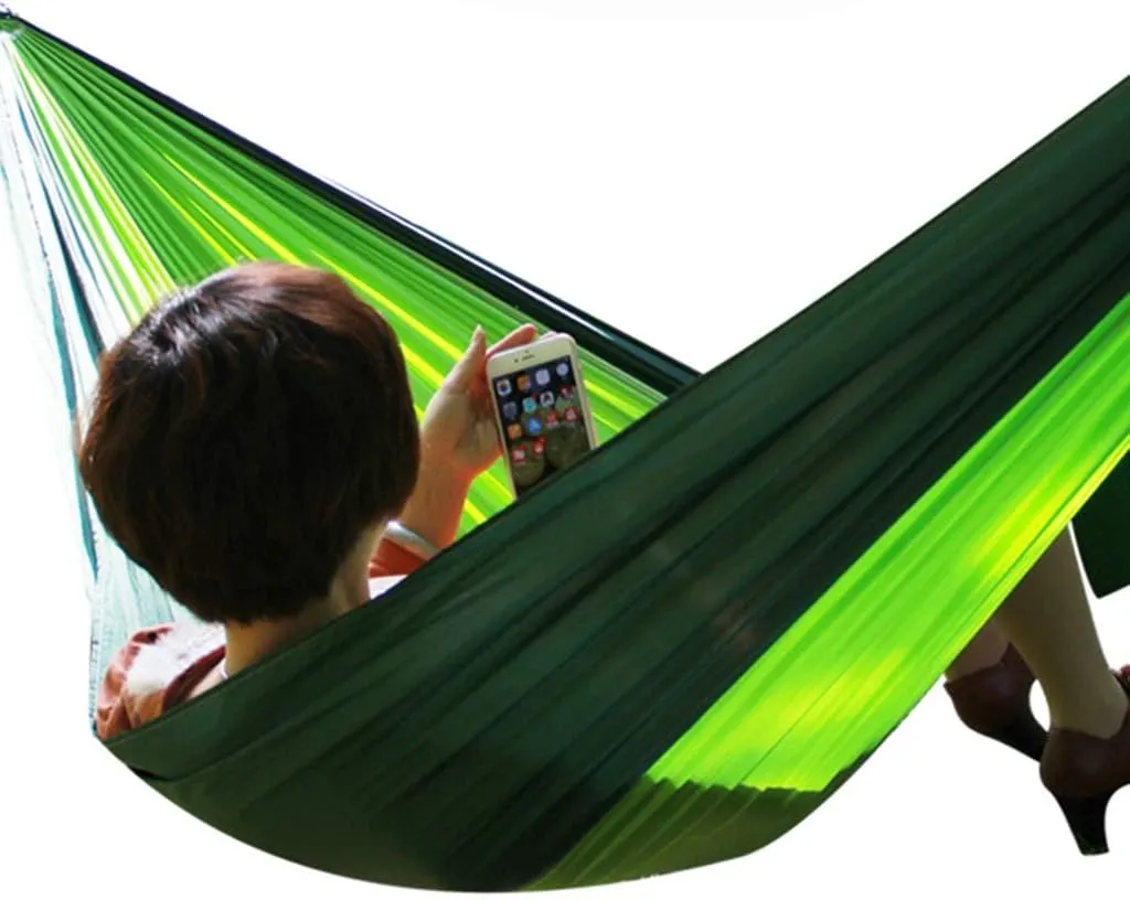 Hammocks Outdoor Hammock Light Parachute Cloth Hammock Outdoor Single Double Camping Leisure Hammock, Small, Pink