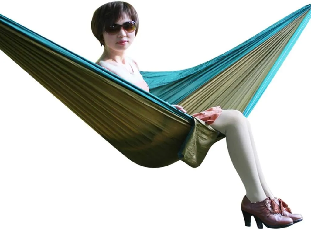 Hammocks Outdoor Hammock Light Parachute Cloth Hammock Outdoor Single Double Camping Leisure Hammock, Small, Pink