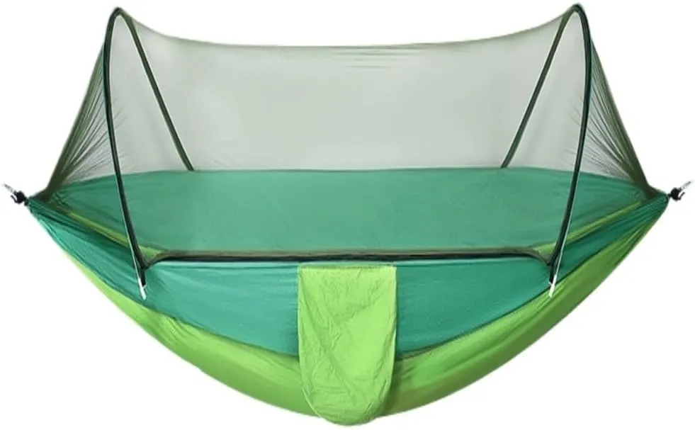 Hamock Hammock Outdoor Anti-Mosquito and Insect-Proof Portable Swing Outdoor Camping Camping with Mosquito Net Cute Hanmock(Green,2)