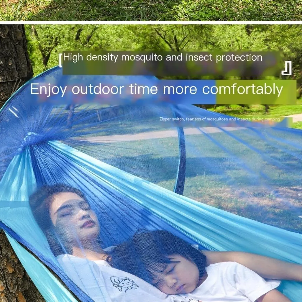 Hamock Hammock Outdoor Anti-Mosquito and Insect-Proof Portable Swing Outdoor Camping Camping with Mosquito Net Cute Hanmock(Green,2)