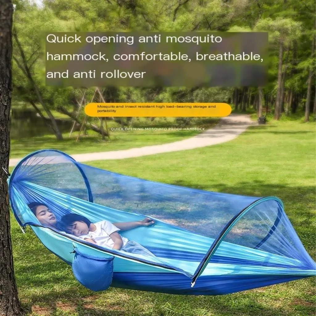Hamock Hammock Outdoor Anti-Mosquito and Insect-Proof Portable Swing Outdoor Camping Camping with Mosquito Net Cute Hanmock(Green,2)