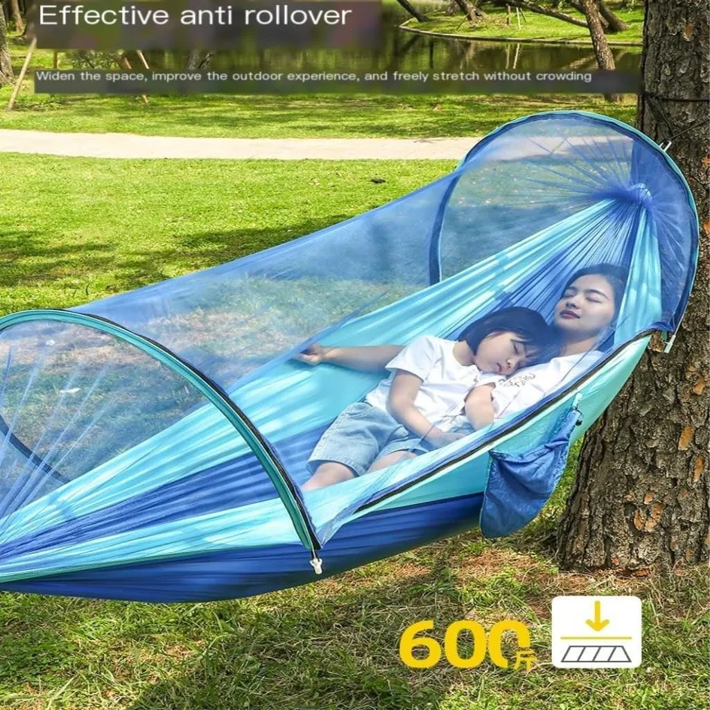 Hamock Hammock Outdoor Anti-Mosquito and Insect-Proof Portable Swing Outdoor Camping Camping with Mosquito Net Cute Hanmock(Green,2)