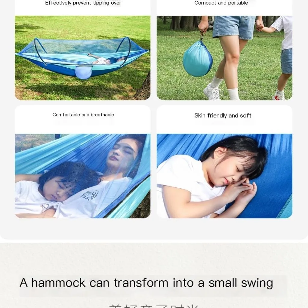 Hamock Hammock Outdoor Anti-Mosquito and Insect-Proof Portable Swing Outdoor Camping Camping with Mosquito Net Cute Hanmock(Green,2)