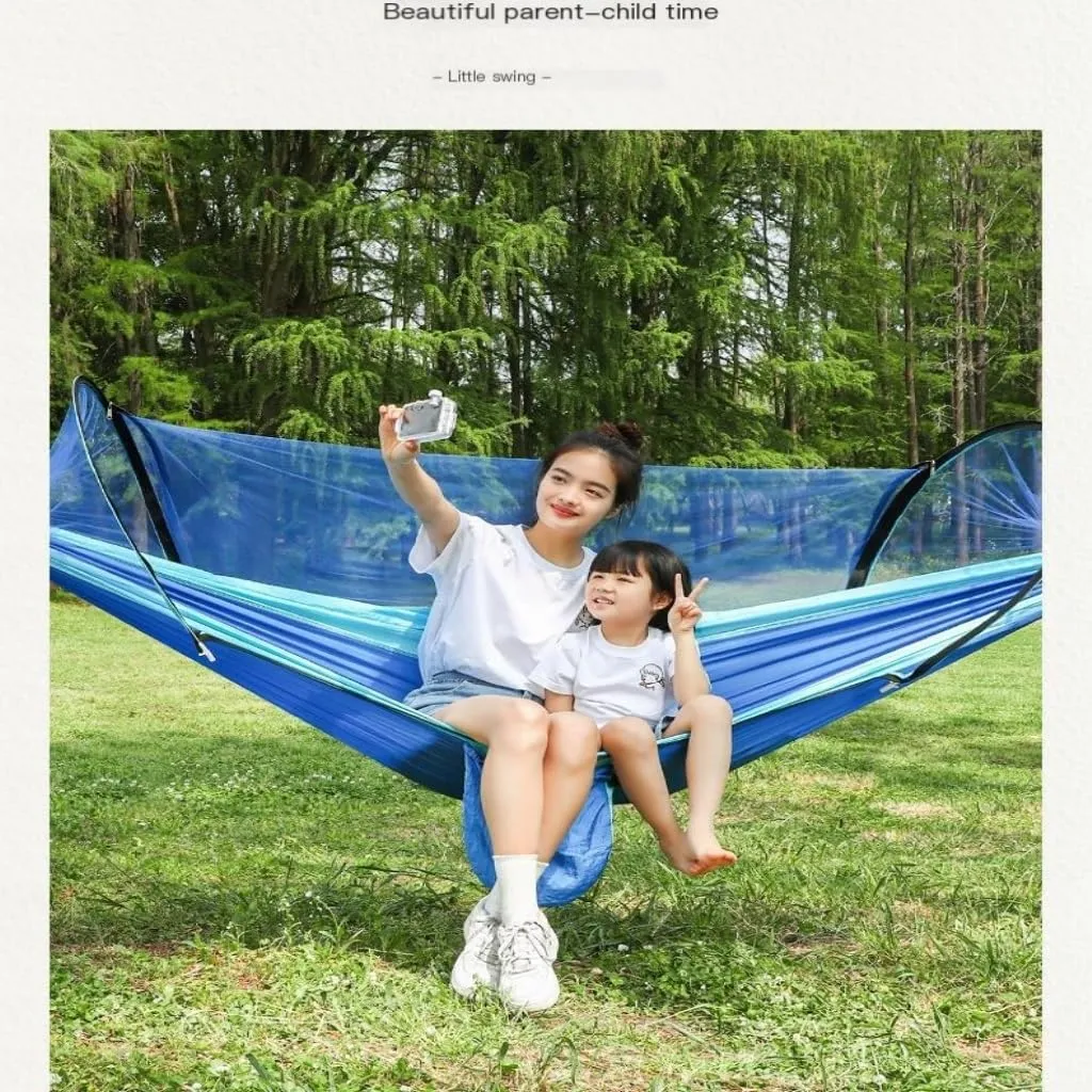 Hamock Hammock Outdoor Anti-Mosquito and Insect-Proof Portable Swing Outdoor Camping Camping with Mosquito Net Cute Hanmock(Green,2)