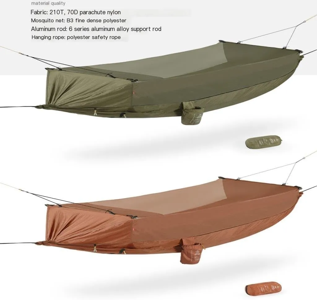 Hamock Hammock Outdoor Camping Outdoor Camping Double-Layer Anti-Mosquito Hammock Breathable Hanging Tree Tent Hanmock(Green)