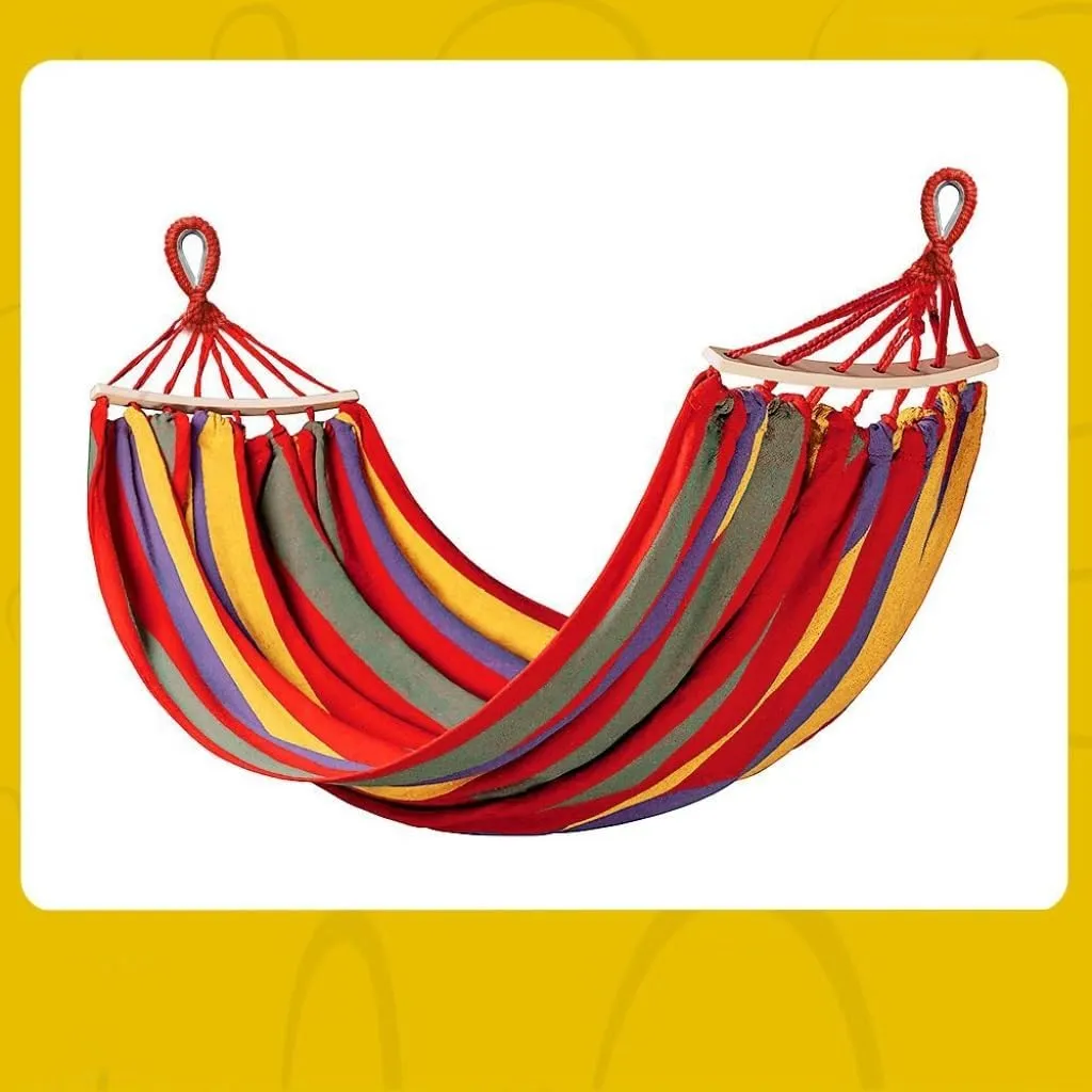 Hamock Hammock Outdoor Swing Adult Thickened Canvas Camping Leisure Single and Double Dormitory Hanging Chair Hanmock(Blue,261 * 80cm)
