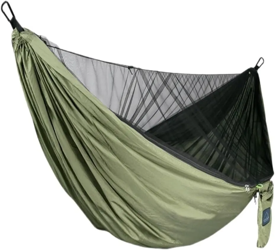 Hamock Hammock Parachute Cloth Outdoor Anti-Rollover Camping Huwai Swing with Mosquito Net Net Bed Outdoor Adult Hanmock(A)