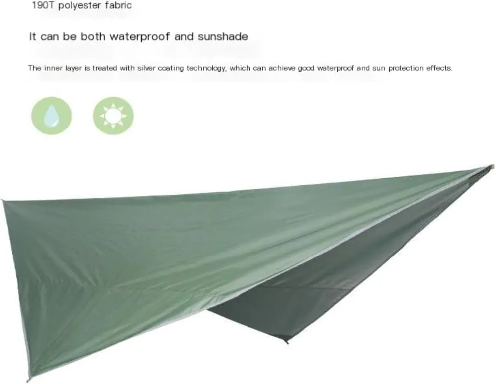Hamock Mosquito Net Hammock Canopy Set Outdoor Camping Quick Opening Hammock Plus Rainproof Sunshade Canopy Hanmock(C)