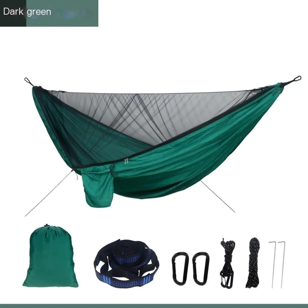 Hamock Mosquito Net Hammock Canopy Set Outdoor Camping Quick Opening Hammock Plus Rainproof Sunshade Canopy Hanmock(C)
