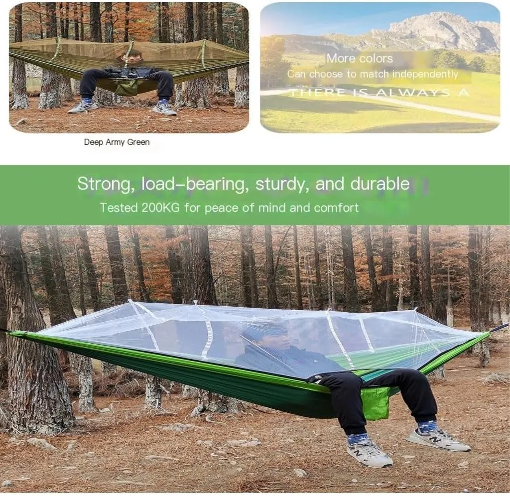 Hamock Multifunctional Outdoor Hammocks, with Mosquito Net, Enjoy a Comfortable Camping Time Hanmock(Green)