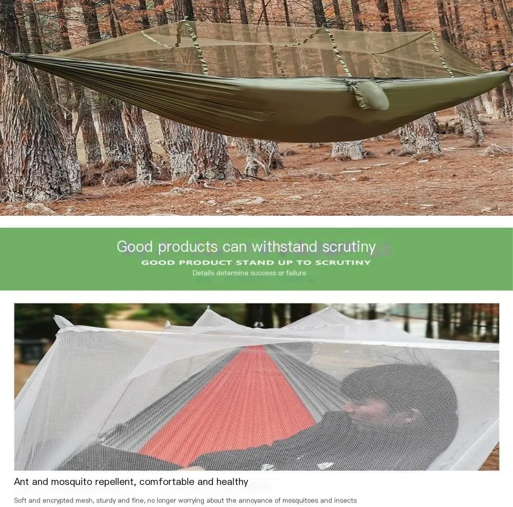Hamock Multifunctional Outdoor Hammocks, with Mosquito Net, Enjoy a Comfortable Camping Time Hanmock(Green)