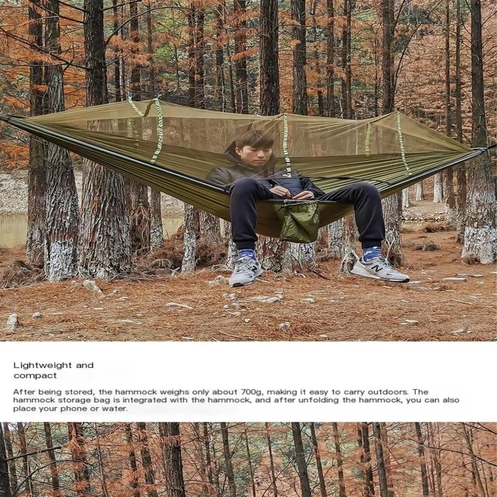 Hamock Multifunctional Outdoor Hammocks, with Mosquito Net, Enjoy a Comfortable Camping Time Hanmock(Green)