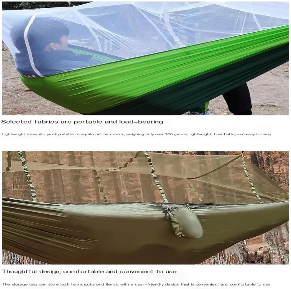 Hamock Multifunctional Outdoor Hammocks, with Mosquito Net, Enjoy a Comfortable Camping Time Hanmock(Green)