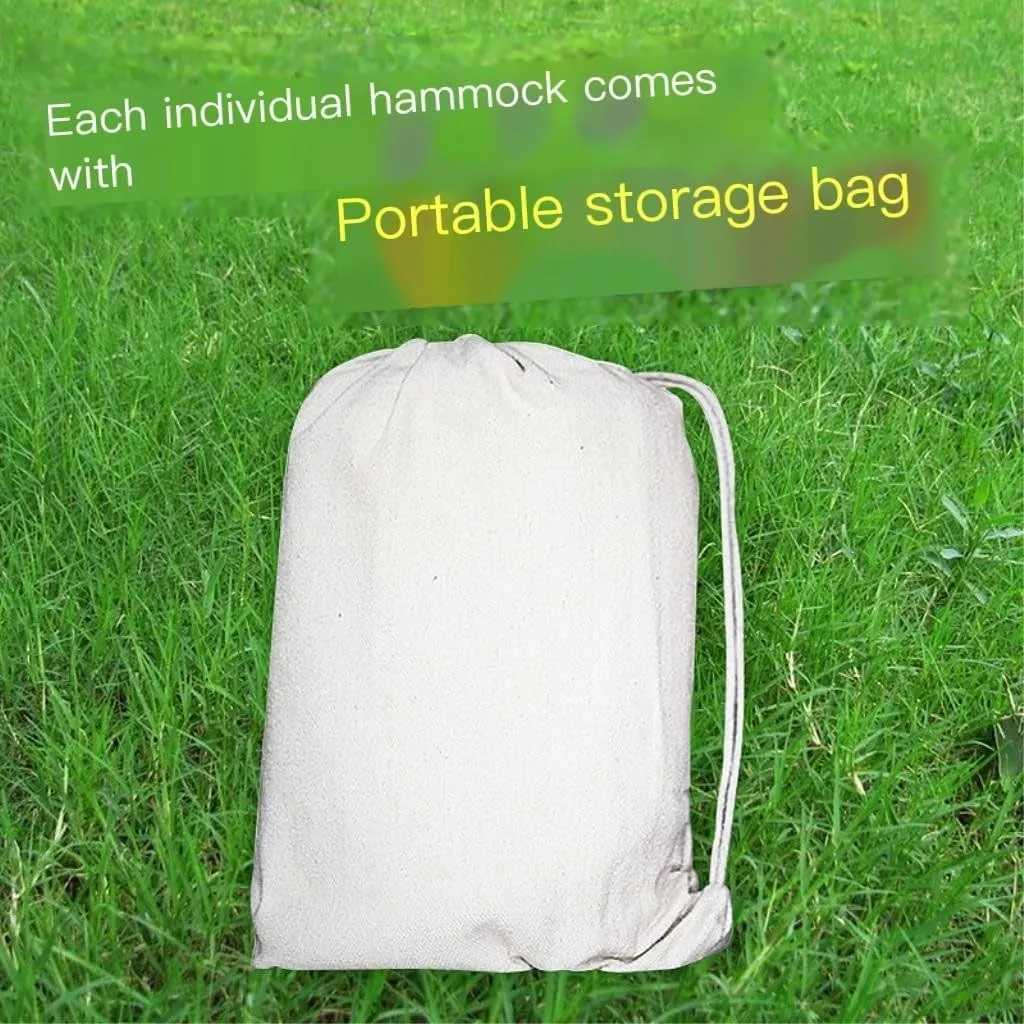 Hamock Outdoor Camping White Canvas Outdoor Hammock Solid Color 2 Meter Single and Double Hammock Outdoor Hammock Hanmock(200 * 150cm)