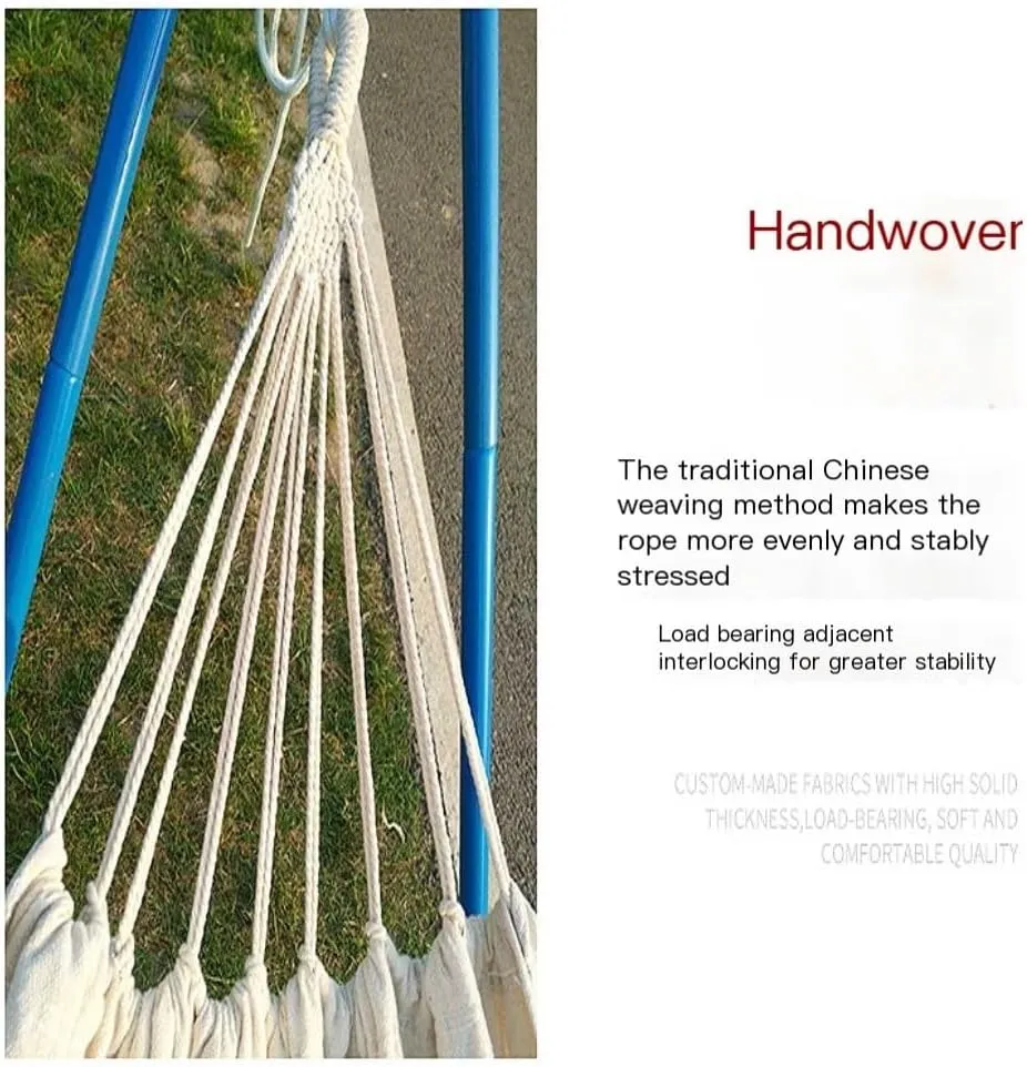 Hamock Outdoor Camping White Canvas Outdoor Hammock Solid Color 2 Meter Single and Double Hammock Outdoor Hammock Hanmock(200 * 150cm)