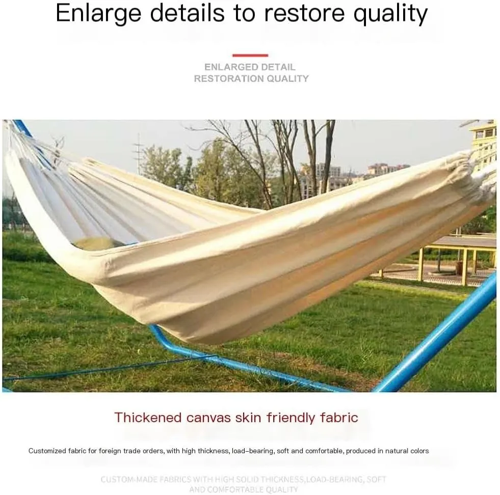 Hamock Outdoor Camping White Canvas Outdoor Hammock Solid Color 2 Meter Single and Double Hammock Outdoor Hammock Hanmock(200 * 150cm)