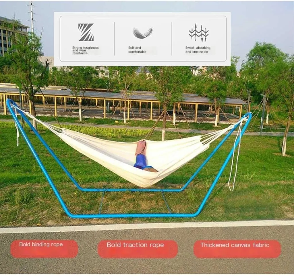 Hamock Outdoor Camping White Canvas Outdoor Hammock Solid Color 2 Meter Single and Double Hammock Outdoor Hammock Hanmock(200 * 150cm)