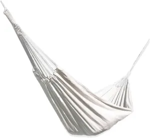 Hamock Outdoor Camping White Canvas Outdoor Hammock Solid Color 2 Meter Single and Double Hammock Outdoor Hammock Hanmock(200 * 150cm)