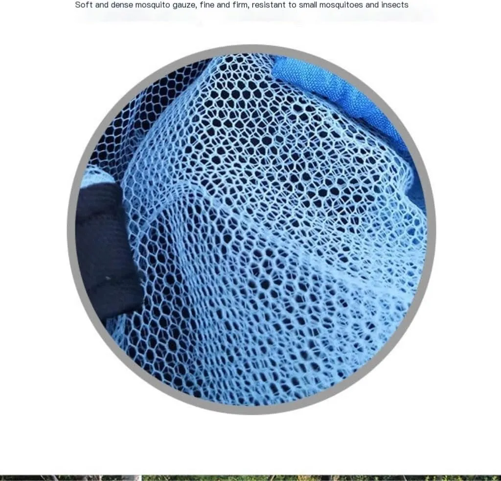 Hamock Outdoor Fully Automatic Quick-Opening Hammock with Mosquito Net, Outdoor Nylon Cloth Camping Pole Hammock Hanmock(Blue)