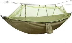 Hamock Outdoor Parachute Wholesale Hammock with Mosquito Net Anti-Mosquito Nylon Single Double Camping Hammock Hanmock(Brown)