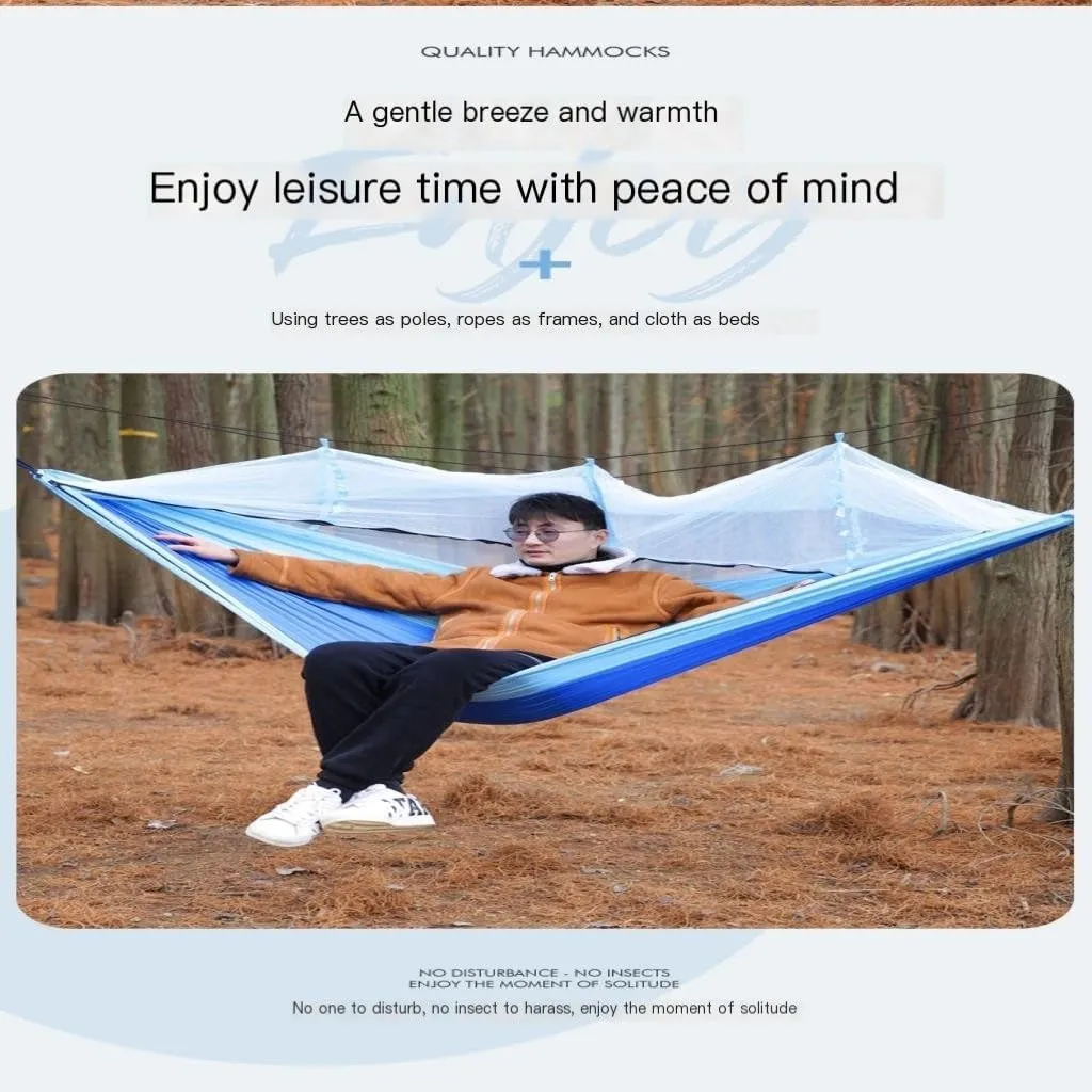 Hamock Outdoor Portable Camping Single Double Mosquito Net Hammock Anti-Mosquito Camping Mesh Mosquito Net Hammock Hanmock(E)