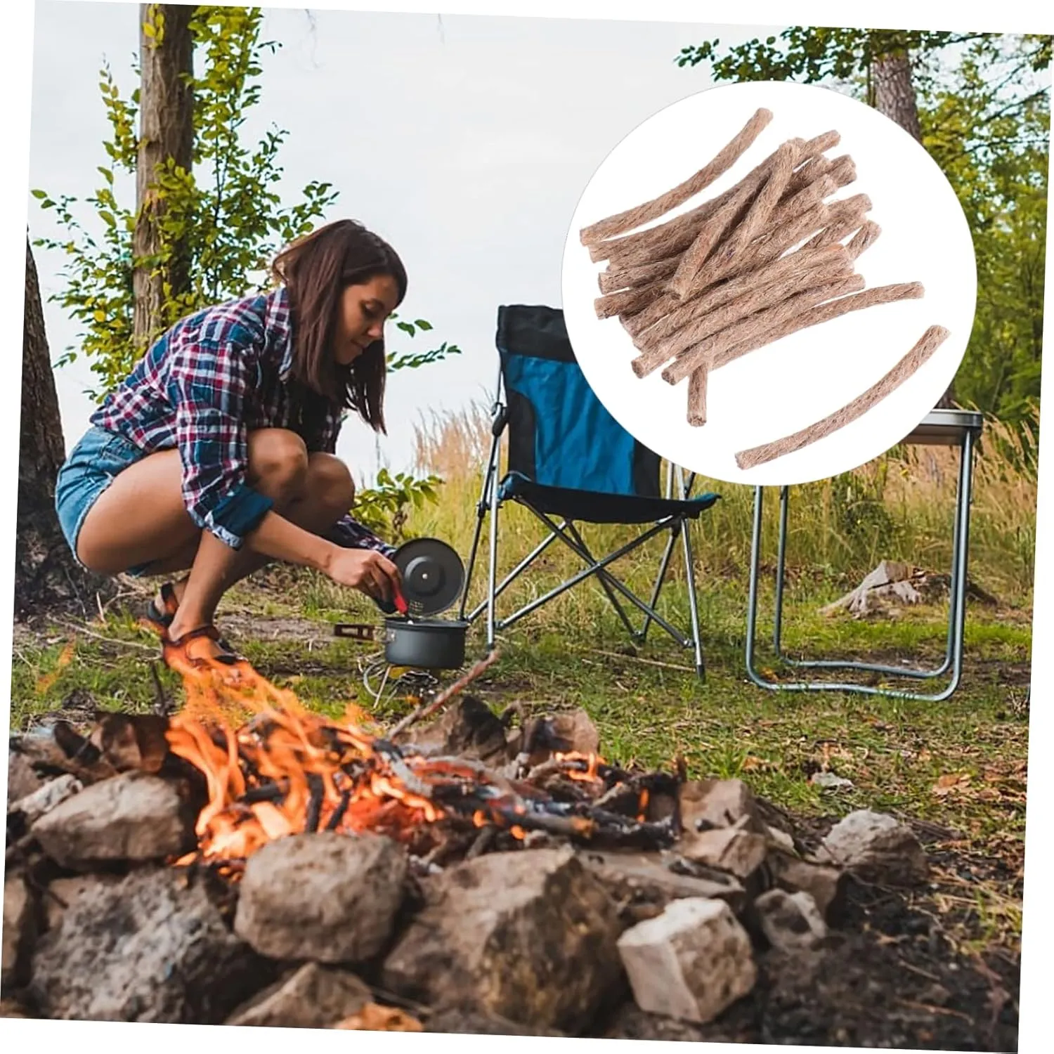HANABASS Picnic Barbecue Rope Camping Stove Fire Logs Emergency Waterproof Lighter Fire Starting Rope Backing