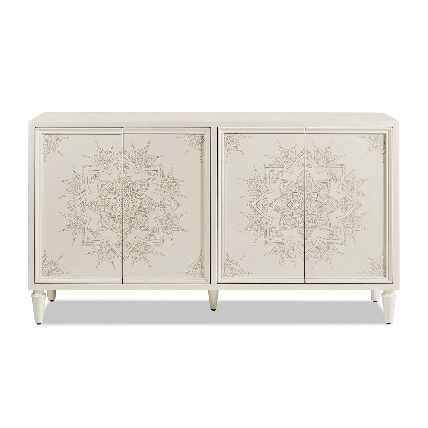 Hand Mandala Lacquered Off-White Durable Exclusive options Sideboard Mahal - Painted Ivory -