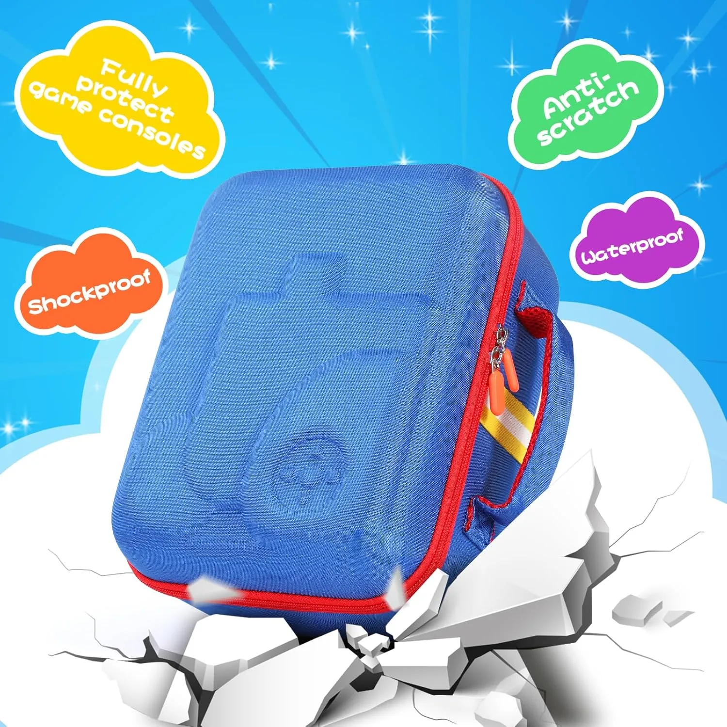 Hard Carrying Case Fits for Little Tikes Story Dream Machine Books Starter Set, Protective Travel Container Case for Storytime Audio Play Real for Littles Character Collection, Blue (Box Only)