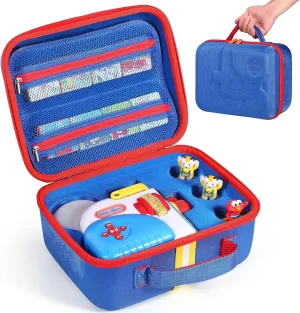 Hard Carrying Case Fits for Little Tikes Story Dream Machine Books Starter Set, Protective Travel Container Case for Storytime Audio Play Real for Littles Character Collection, Blue (Box Only)