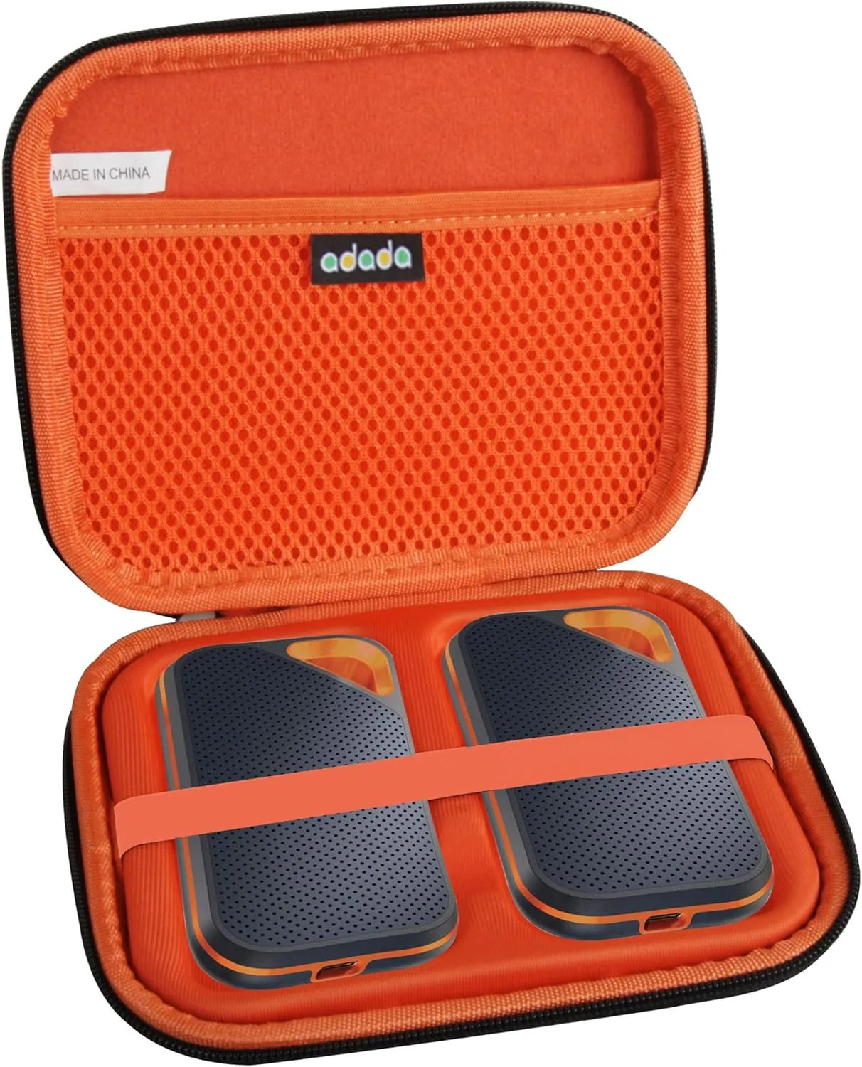 Hard Case for SanDisk 500GB / 250GB / 1TB / 2TB Extreme Portable SSD (Black Orange, Case for 2Hard Drives)