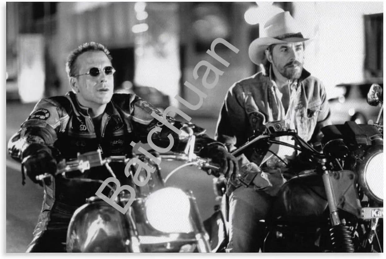 Harley Davidson And The Marlboro Man Movie Poster 1 Canvas Painting Wall Art Poster for Bedroom Living Room Decor 36x24inch(90x60cm)