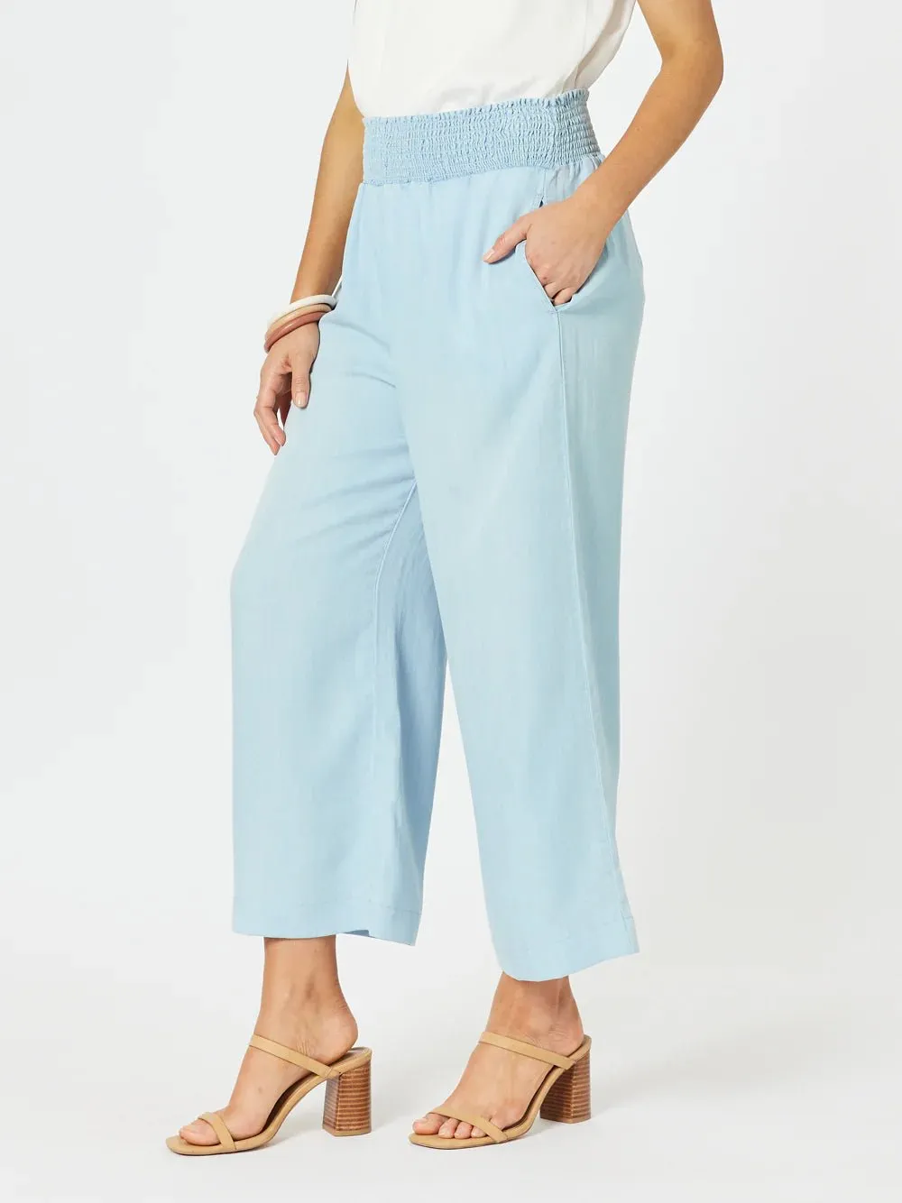 Harlow Cotton Pant | Blue