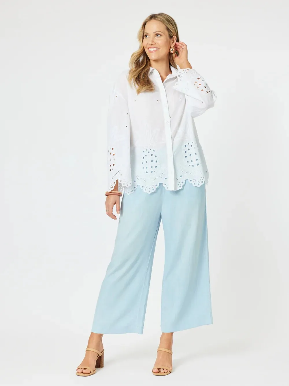 Harlow Cotton Pant | Blue