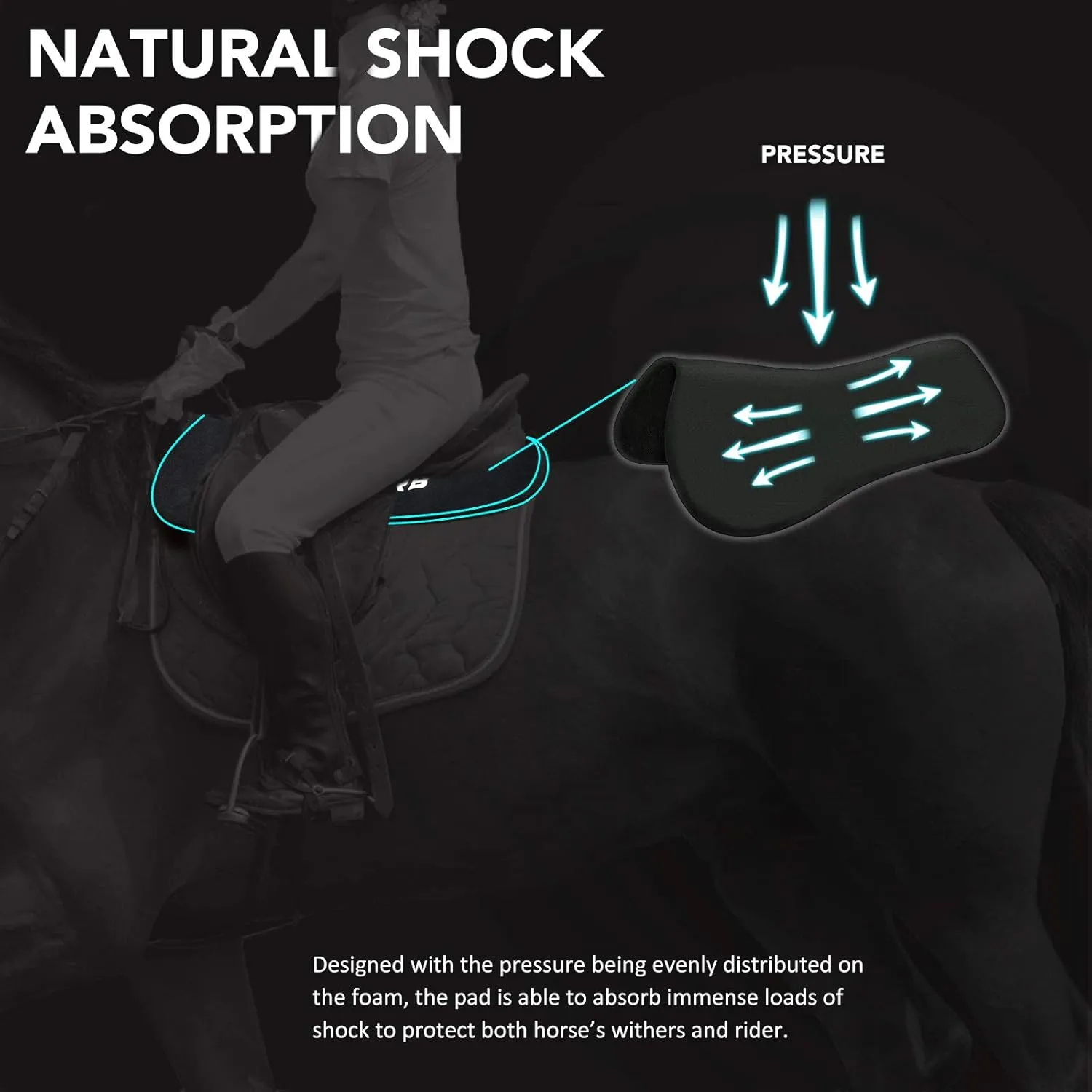 Harrison Howard Dyna-Sorb Full Shock Absorbing Memory Half Saddle Pad for Horse