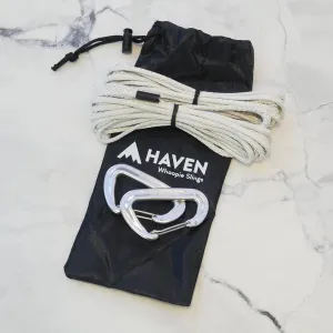 Haven Hammock Whoopie Slings with Ultralight Carabiners - Hammock Straps Accessory - Camping (Silver)
