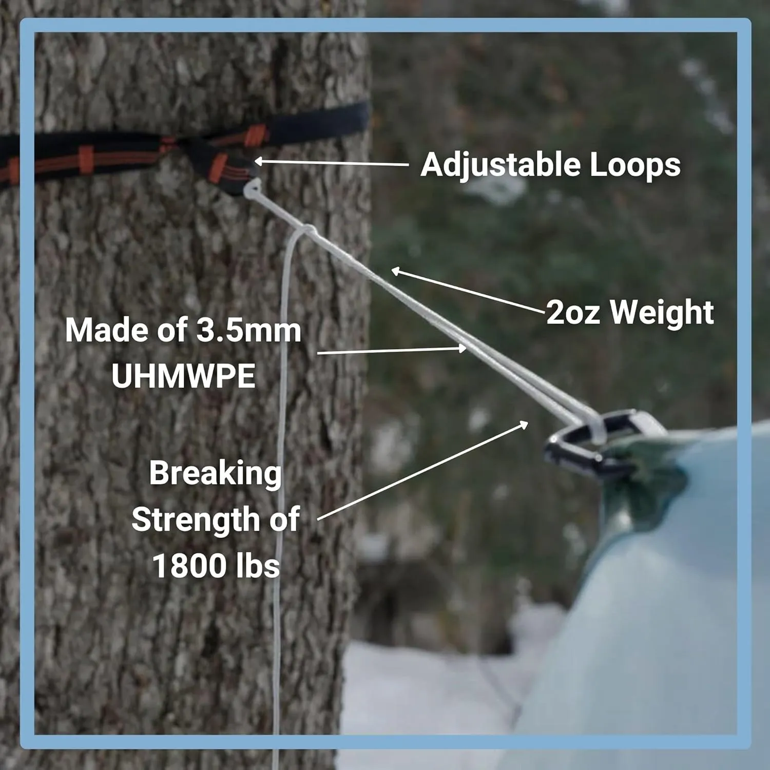 Haven Hammock Whoopie Slings with Ultralight Carabiners - Hammock Straps Accessory - Camping (Silver)