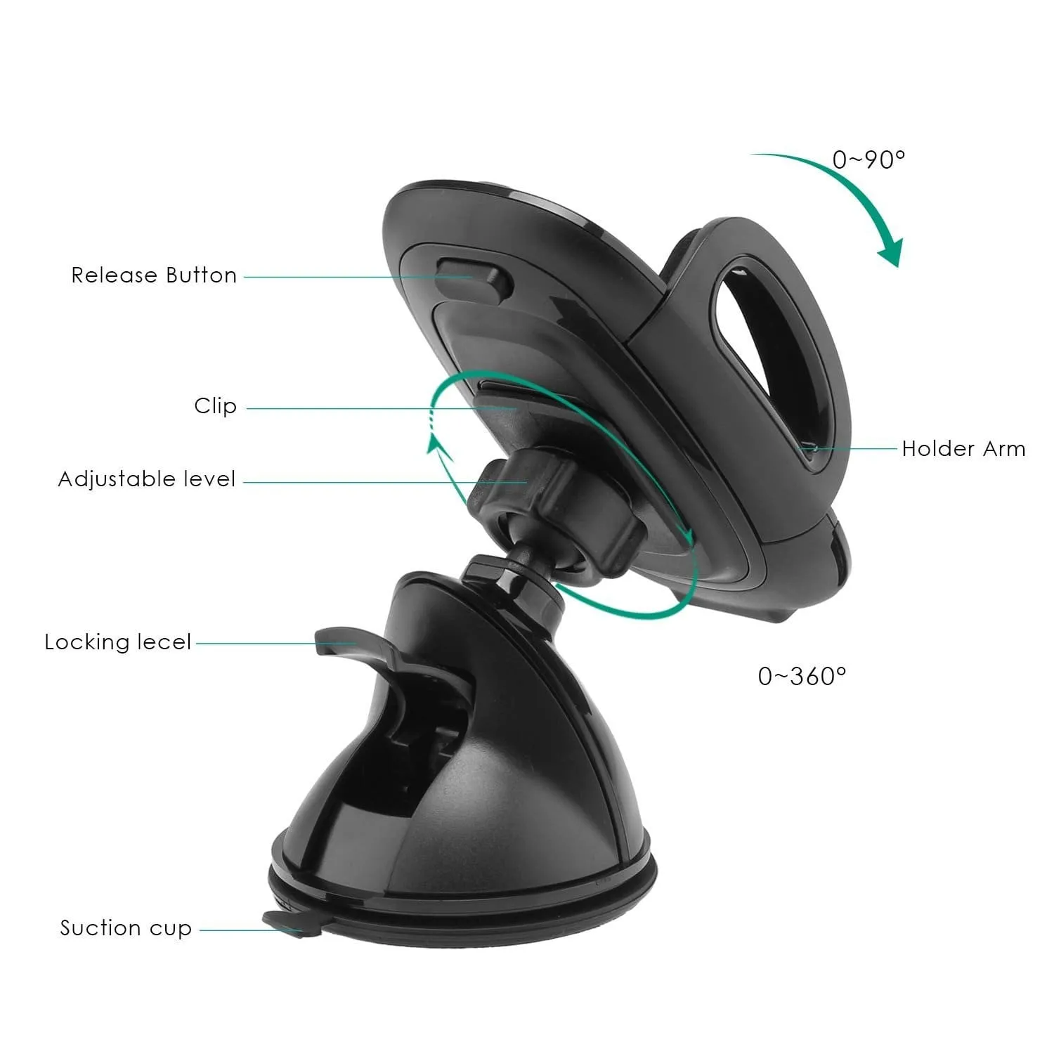 HD-C6 Universal Smartphone Windshield Car Mount Holder Cradle for smartphones