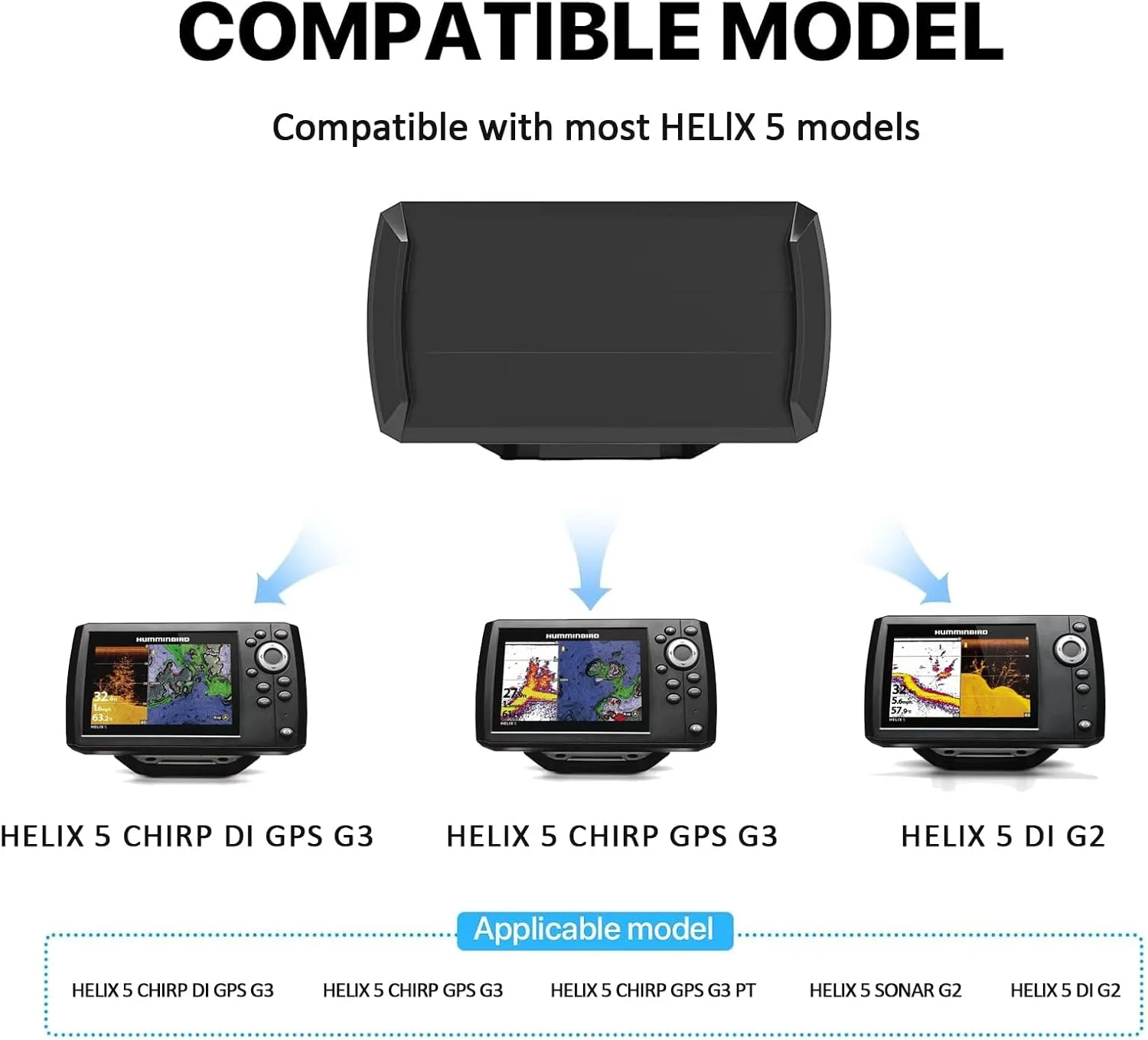 Helix5 Cover - Heavy Duty Fish Finder Sun Cover,Helix 5 Silicone Screen Protector for Most of Helix 5 Series, Professional Protection for Screen from Sun/Weather Damage (Helix 5)