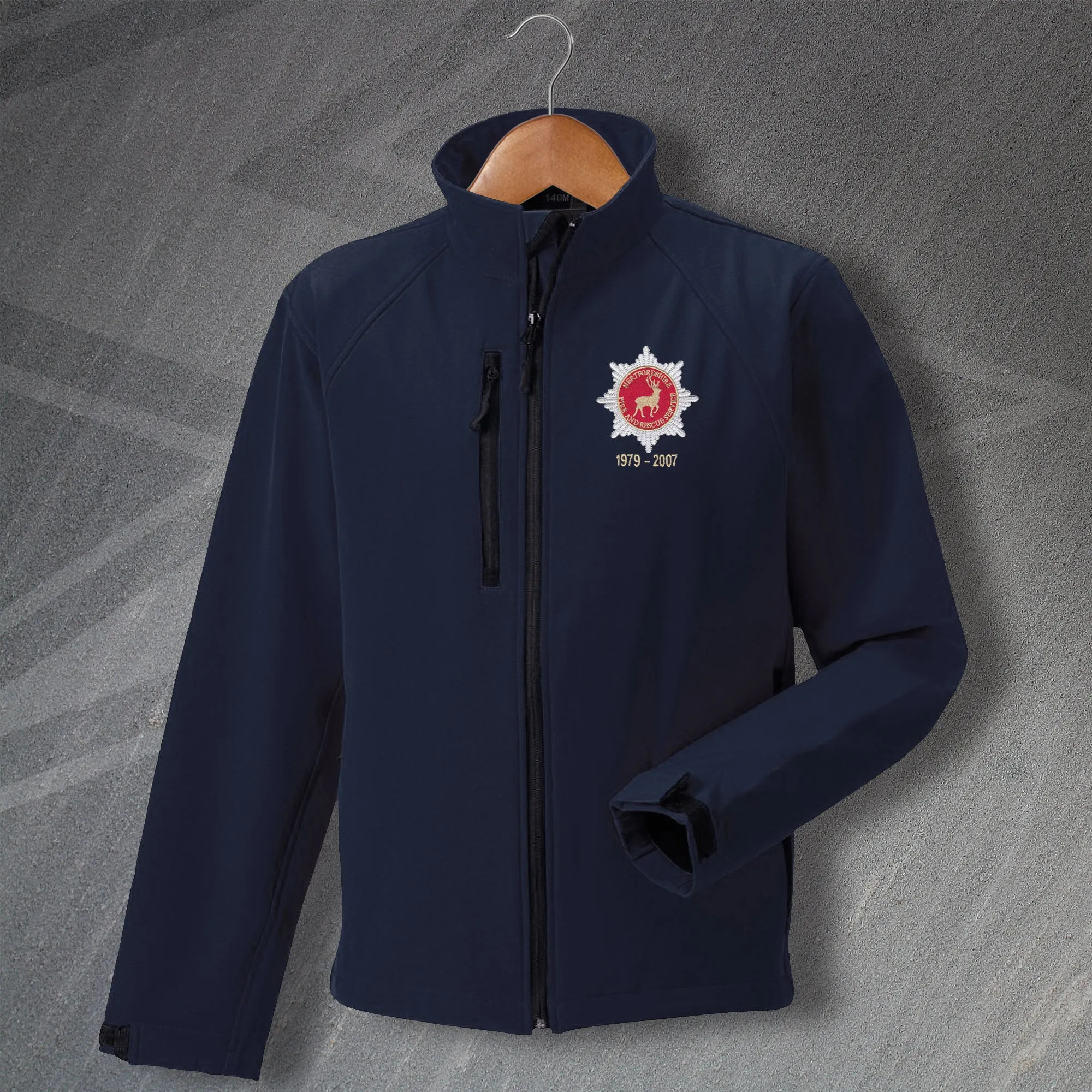 Hertfordshire Fire Service Jacket Embroidered Softshell Personalised Years of Service