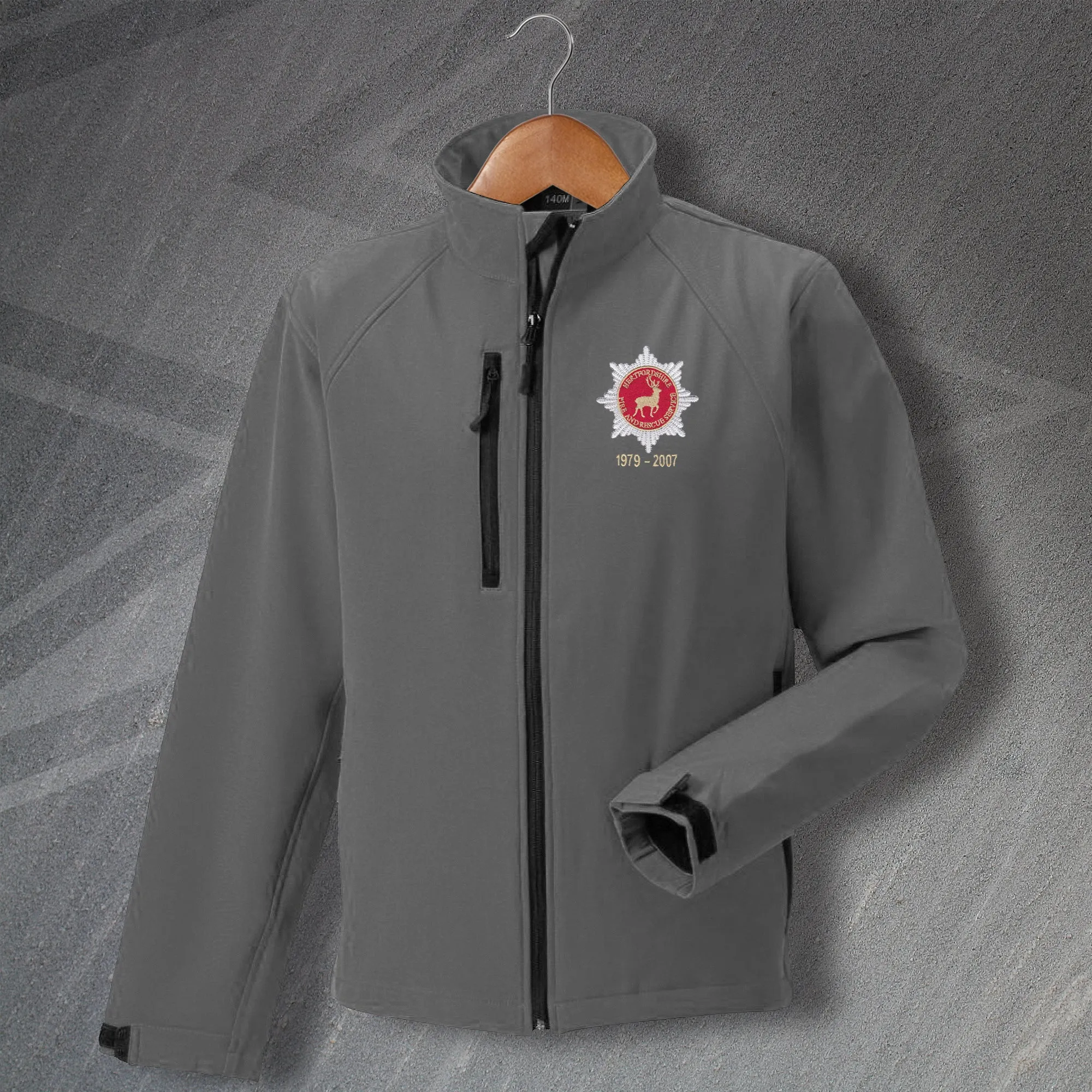 Hertfordshire Fire Service Jacket Embroidered Softshell Personalised Years of Service