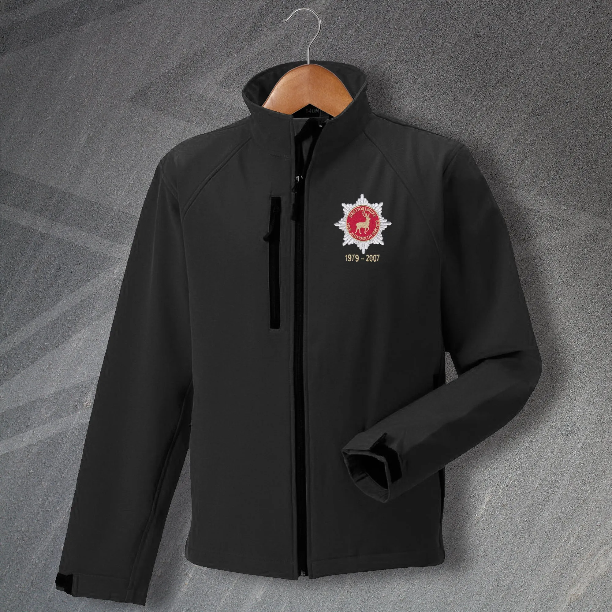 Hertfordshire Fire Service Jacket Embroidered Softshell Personalised Years of Service
